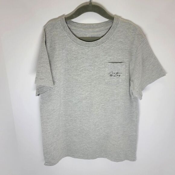 Cardin McCoy Heather Gray Short Sleeve Shirt (Size M) Old Dirt Road w/ Jeep - Picture 3 of 6